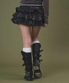 WEGO スタッズフリルティアードミニスカパン