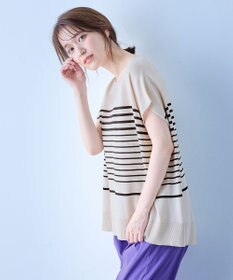 ANY 【洗濯機可/接触冷感/UVカット/アンチピリング】フレンチスリーブニットプルオーバー