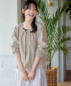 Tiaclasse 【洗える】チュールフリルタックブルゾン