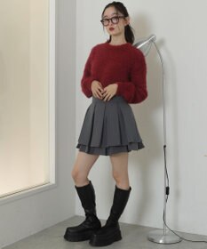 WEGO ハイウエスト2段プリーツスカパン