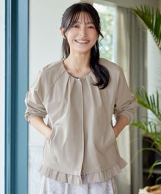 Tiaclasse 【洗える】チュールフリルタックブルゾン