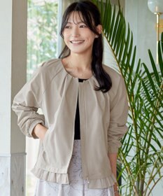 Tiaclasse 【洗える】チュールフリルタックブルゾン