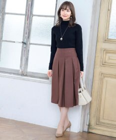 Tiaclasse 大人上品なウール調タックフレアスカート