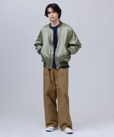 J.PRESS MEN 【J.PRESS ORIGINALS】Bleach Viscose Cotton Satin Flight Jacket / Japan Made