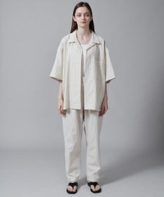 WEGO 【ユニセックス着用アイテム/手洗い可/SETUP可/ウエストゴム】リネンレーヨンイージーパンツ