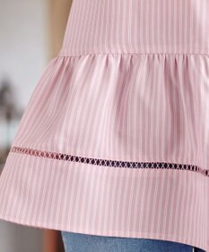 Tiaclasse はしごレースストライプシャツチュニック