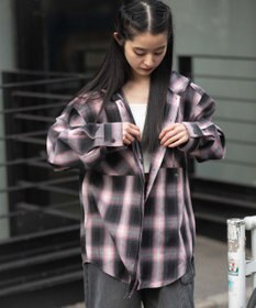 WEGO フードチェックシャツ