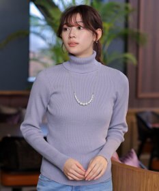 Tiaclasse L 【新色追加・洗える】リブタートルニット