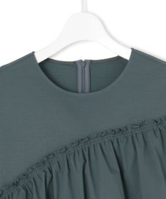 23区 【汗じみ防止/洗える】ランダムフリルジャージー ドッキング カットソー