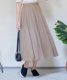 Tiaclasse 【軽撥水・汚れ防止】ランダムタックロングスカート