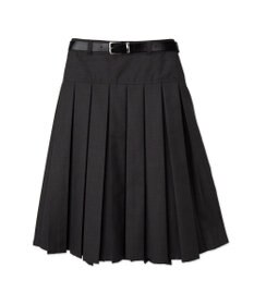 WEGO ベルト付プリーツミドルスカート