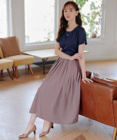 Tiaclasse 【軽撥水・汚れ防止】ランダムタックロングスカート