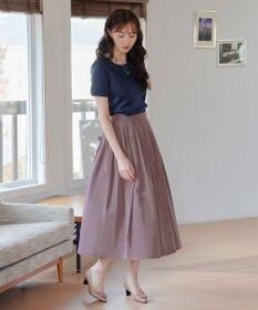 Tiaclasse 【軽撥水・汚れ防止】ランダムタックロングスカート