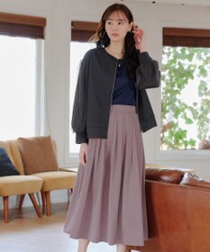 Tiaclasse 【軽撥水・汚れ防止】ランダムタックロングスカート