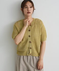 CRAFT STANDARD BOUTIQUE ハーフスリーブメッシュニットカーディガン