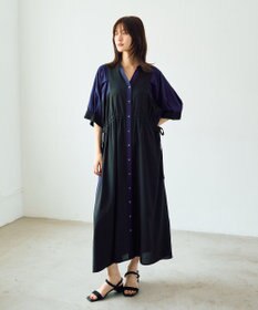 YECCA VECCA 配色デザインシャツワンピース