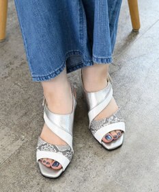 Pointer 日本製 本革ウエッジヒールサンダル