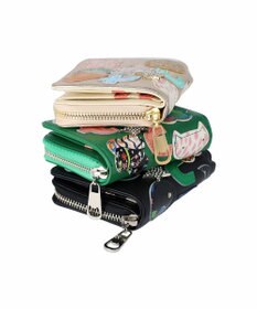 tsumori chisato CARRY tcパッチワーク ラウンドファスナー2つ折り財布