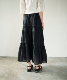 GRACE CONTINENTAL ギャザーレースロングスカート