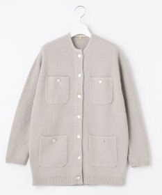 自由区 L 【洗える】テクスチャーコットンブレンド ニットアウター