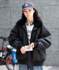 WEGO 【ユニセックス着用ITEM/MLサイズ展開】PU2WAYフライトブルゾン