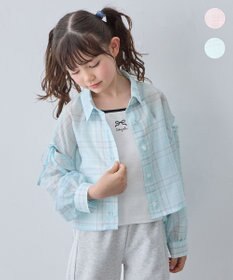 ANY KIDS シアーチェックシャツ サックスブルー