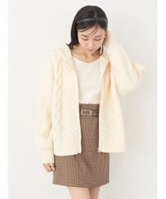 earth music&ecology ケーブルニットパーカー