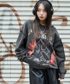 WEGO 【ユニセックス着用ITEM】ヴィンテージグラフィックドッキングプルオーバー