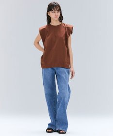 BEIGE， 【洗える】NAVIGLIO / フルレングスデニムバギーパンツ