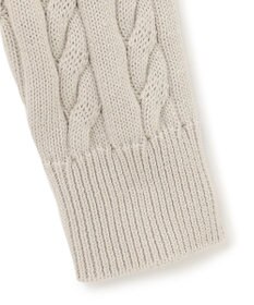 23区 L 【洗える】コンパクトコットンポリエステル ケーブル編み ニット