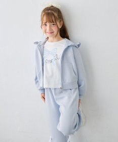 ANY KIDS 肩開きライン入り リボン長袖Tシャツ