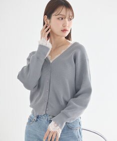 earth music&ecology レーストリムカーディガン