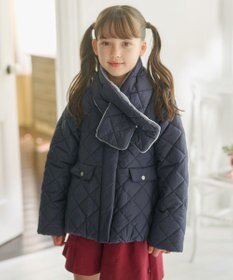 組曲 KIDS 【110-140㎝】マフラー付き中綿キルト アウター