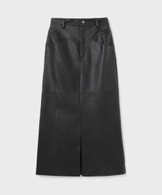 GRACE CONTINENTAL クラッシュレザータイトスカート