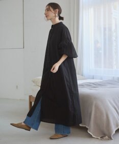 WEGO 【ANGIE VINTAGE】ボリュームスリーブ バンドカラー シャツワンピース