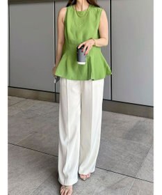 Green Parks AnriettMusee ノースリーブタックペプラムブラウス