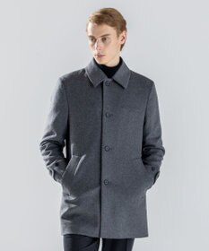 JOSEPH HOMME 【新素材】ライトウールシャギー　ステンカラーコート グレー系
