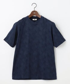 JOSEPH ABBOUD 【キングサイズ・吸水速乾】リーフ柄ジャガード クルーネック Tシャツ