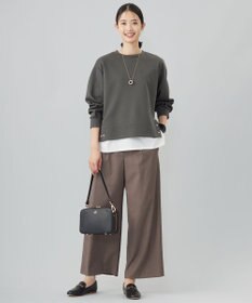 J.PRESS LADIES L 【洗える】T/Rウォッシャブルギャバ ワイド パンツ