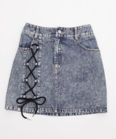 WEGO レースアップハートポケットデニムスカパン