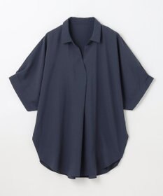 ANY L 【新色追加】スキッパーネック袖タックブラウス