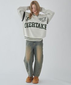 WEGO 【ユニセックス着用ITEM】ラインリブゲームロゴプルオーバー