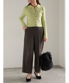 Te chichi ポロカラークロップトカーディガン