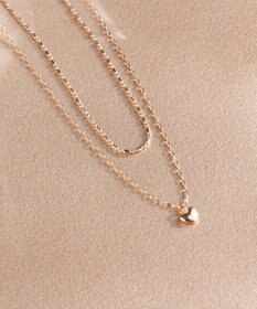 Phoebe 【金属アレルギー対応】2setスウィートハートネックレス　シャンパンゴールド