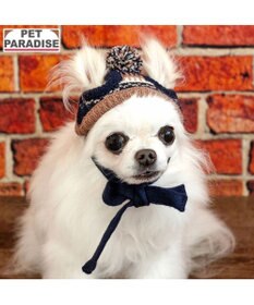 PET PARADISE ペットパラダイス ボンボン付き 男の子 ニット帽子 小型犬 ４Ｓ～３Ｓ/ＳＳ～Ｓ