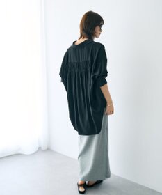 YECCA VECCA バックギャザーロングシャツ