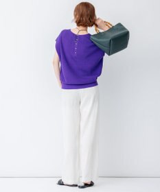 23区 【STORY7月号掲載/洗える】コットンアセテート バックボタン ニット