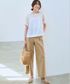23区 シアーエンブロイダリー キャミソール コンビ Tシャツ