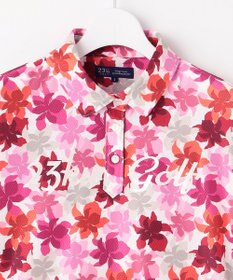 23区GOLF 【WOMEN】【UVカット】草花柄プリントポロシャツ