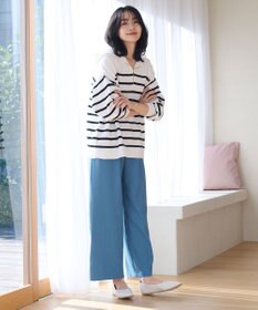 ANY L 【ウエストゴム】イージケア美脚パンツ ワイド